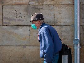 Man with a mask during the COVID-19 pandemic