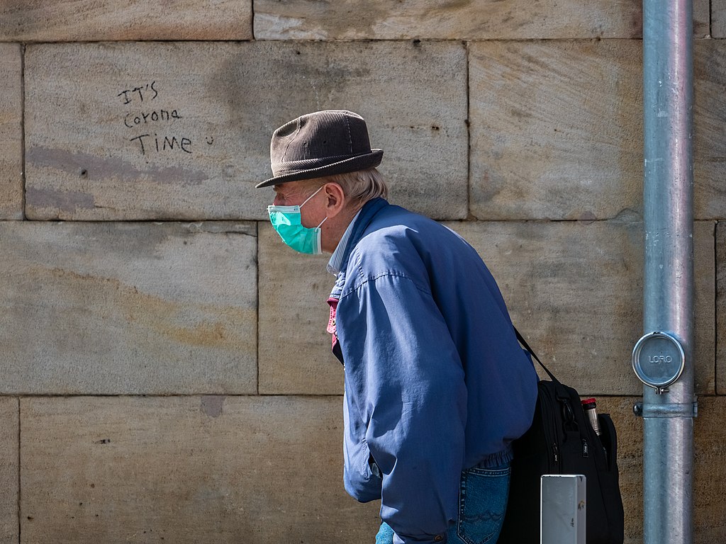 Man with a mask during the COVID-19 pandemic